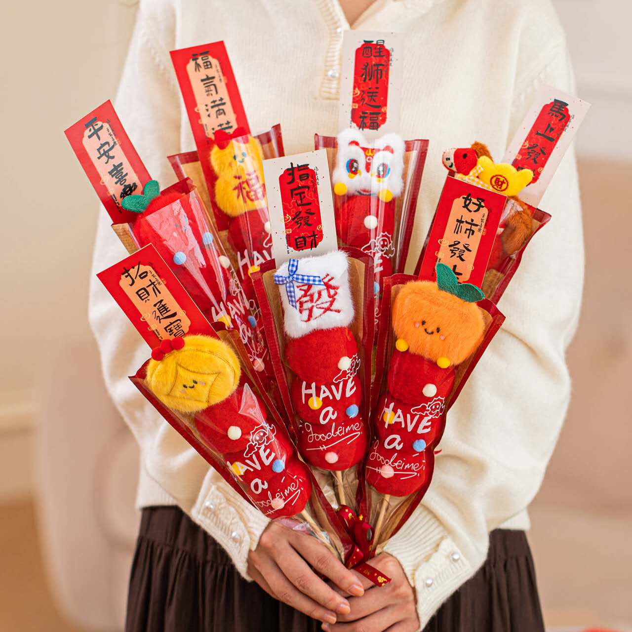 Lunar New Year Plush Tanghulu Bouquet【Wholesale price $129.22】